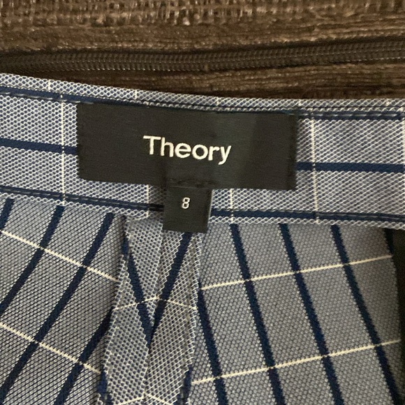 BNWT Theory Classic Skinny Pant Blue Midnight Multi Screen Viscose - Picture 5 of 9